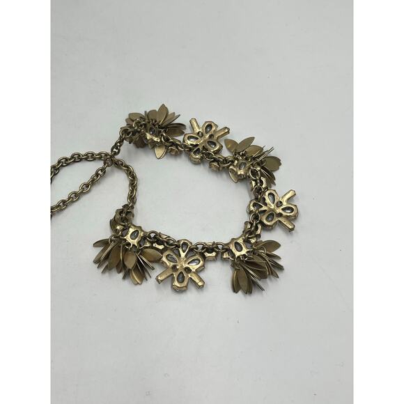 J. Crew Crystal Bouquet Glass Cubic Zirconia Metal Dangle Accents Necklace - Picture 8 of 11